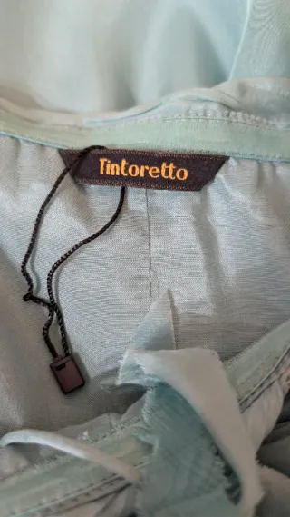 Vestido largo de seda azul