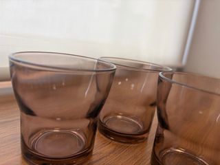 6 Vasos de Café Marrones Transparentes