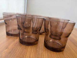 6 Vasos de Café Marrones Transparentes
