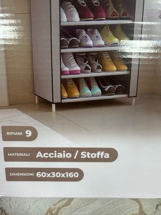 Scarpiera 9 ripiani in tessuto