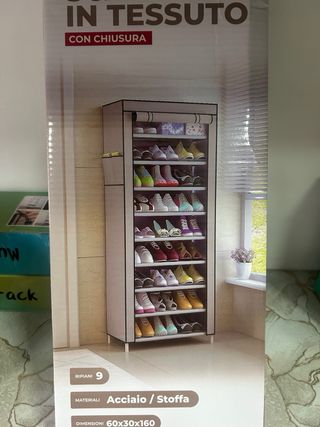 Scarpiera 9 ripiani in tessuto