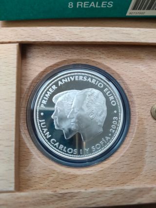 10 Euros Plata España 2003 Aniversario Euro
