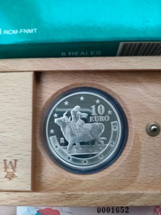 10 Euros Plata España 2003 Aniversario Euro