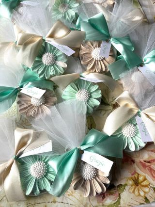 Segnaposto Margherite Beige e Verde