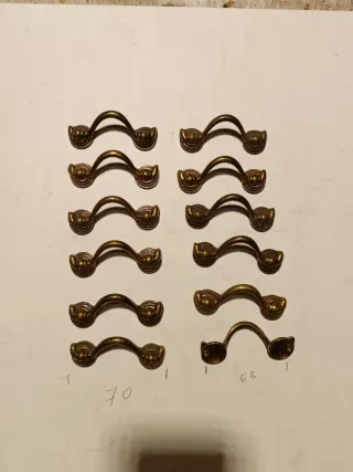 Lote 12 Tiradores Latón Vintage