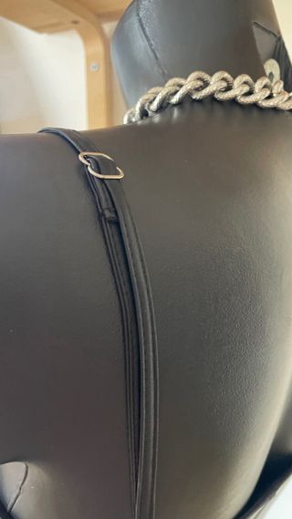 Mini abito ecopelle nero