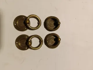 Lote 4 tiradores latón vintage