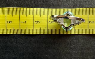 Anello donna pietra celeste grande e strass