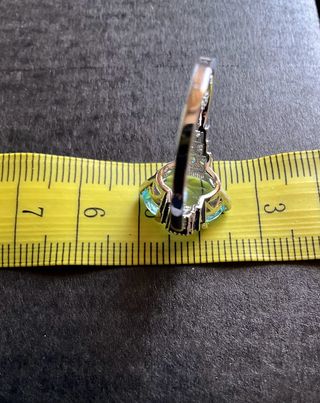 Anello donna pietra celeste grande e strass