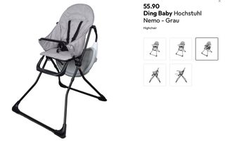 TRONA. Silla Comedor Bebé Ding Plegable