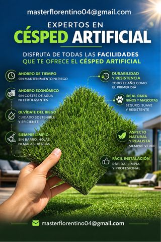 Césped artificial sin estrenar 15-22€/m2