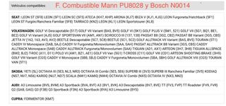 Lote Mann:1 CU26009 + 1 C30005 +1 PU8028+1 HU7020z