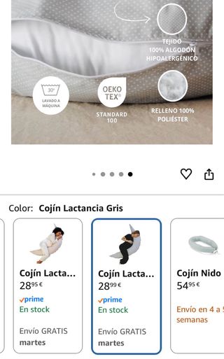 Cojín Lactancia Embarazo 180x60cm