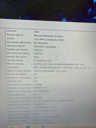 Portátil Lenovo Plateado