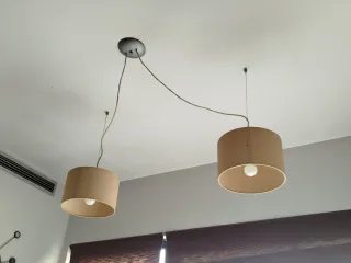 Lámparas de techo colgantes beige y gris