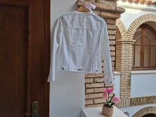 Chaqueta vaquera trenzada blanca