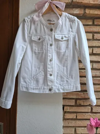 Chaqueta vaquera trenzada blanca