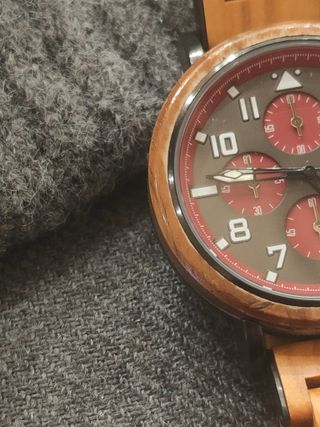 Orologio uomo Seiko al quarzo in legno ciliegio