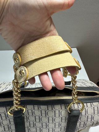 Bolso CH Carolina Herrera Beige y Dorado
