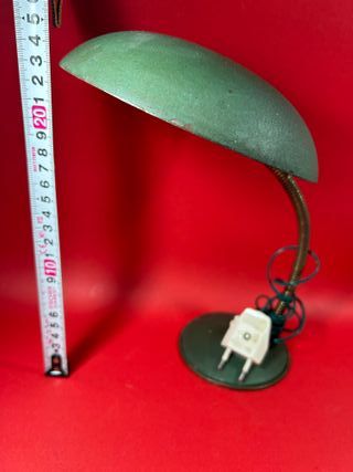 Lámpara Escritorio Vintage Verde Latón