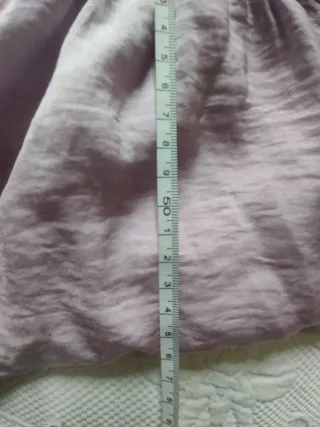 Blusa lila satinada con volantes T. M