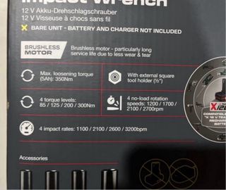 PISTOLA de Impacto performance Parkside 12V