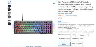 Teclado Mecánico Mars Gaming MKPRO Español