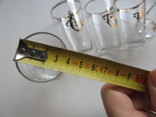 Conjunto 6 Vasitos Cristal Dorado