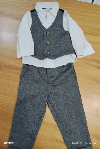 Conjunto Bebé Camisa Chaleco Pantalón