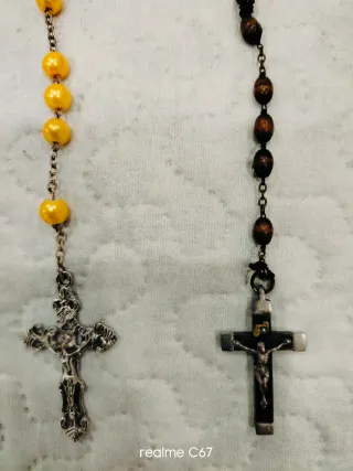 Lote coleccion8 rosarios+5 cruces