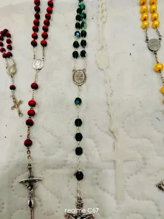 Lote coleccion8 rosarios+5 cruces
