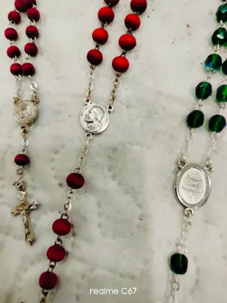 Lote coleccion8 rosarios+5 cruces