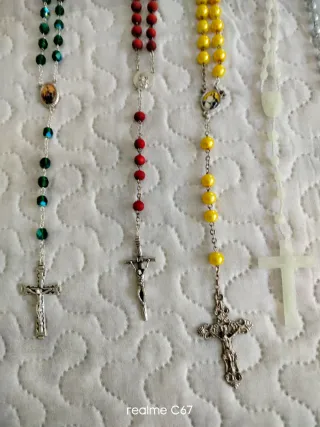 Lote coleccion8 rosarios+5 cruces