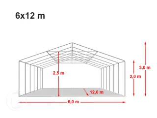 Carpa Toolport 6x12m Blanca