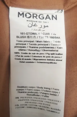 Cazadora Piel Biker Morgan Marrón Talla M