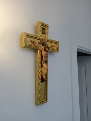 Antigua Cruz de Madera Pan de Oro