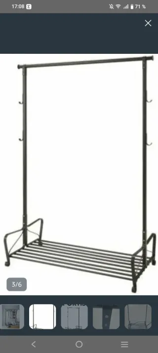 Burro perchero Ikea negro metal