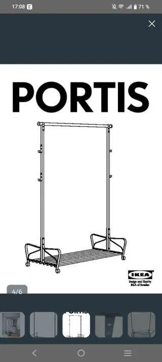 Burro perchero Ikea negro metal