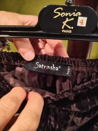 Falda bohemia terciopelo morado