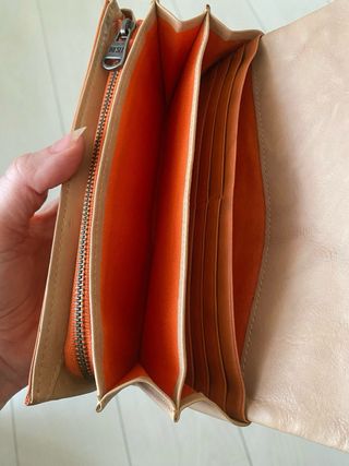 Cartera de piel DIESEL naranja