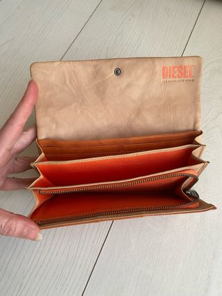 Cartera de piel DIESEL naranja