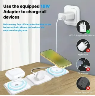 Base de carga inalámbrica 3 en 1