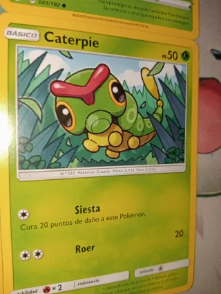 Lote 4 Cartas Pokémon Caterpie.