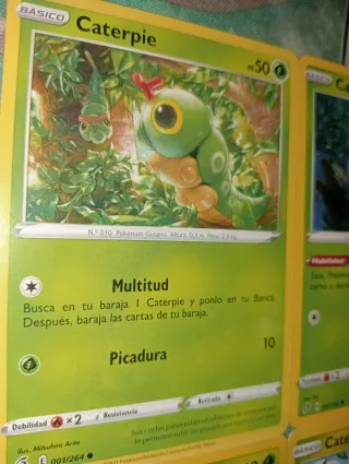 Lote 4 Cartas Pokémon Caterpie.