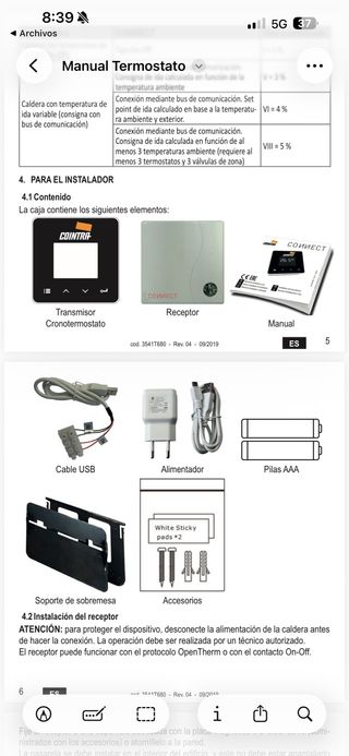 Termostato Wifi para Ferroli.