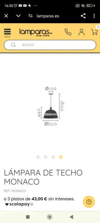 Lámpara ratán 60 cm OFERTA