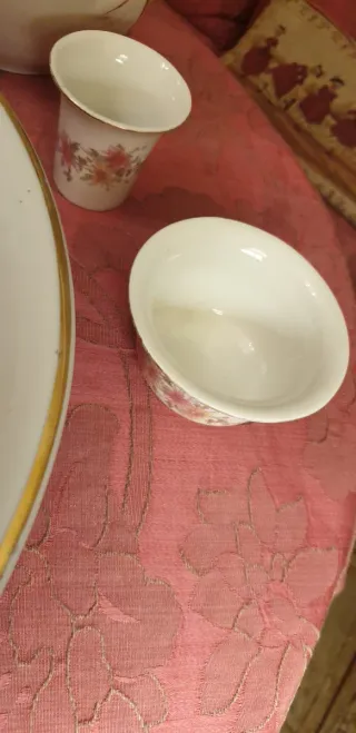 Prezioso set di porcellana antica con delicato disegno floreale