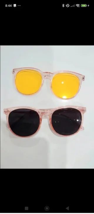 Gafas Firmoo clip solar amarillo y montura rosa