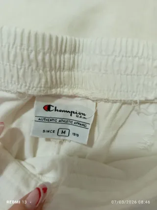 Pantaloni Champion bianchi mezza gamba