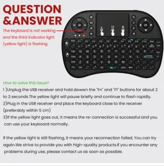 Mini Tastiera i8 Telecomando Wireless